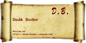 Deák Bodor névjegykártya