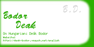 bodor deak business card